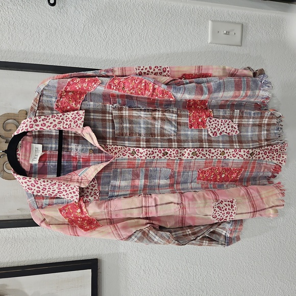 Oli & Hali Pink and Gray Plaid Button Down Shirt - Picture 3 of 4